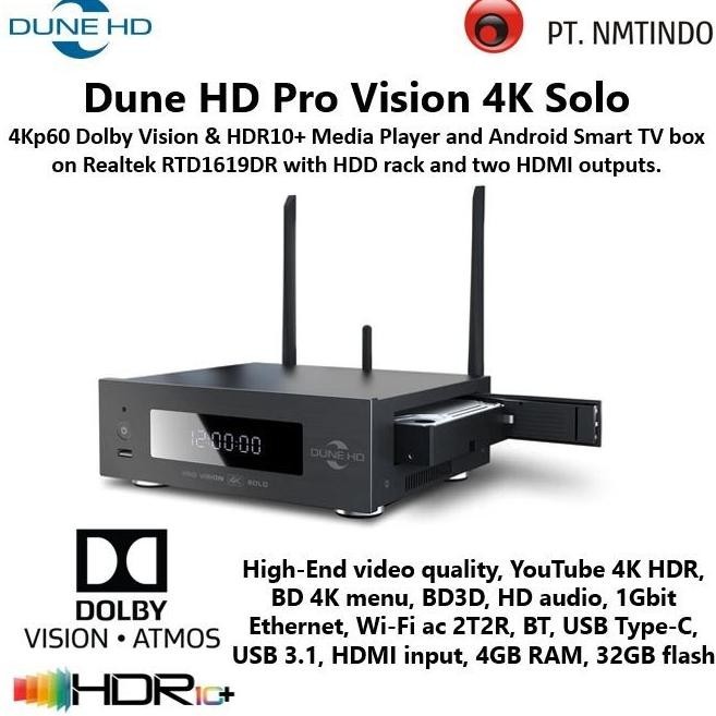 [Best Quality] Dune Hd Pro Vision 4K Solo Dolby Vision & Hdr10+ Android Smart Tv Box