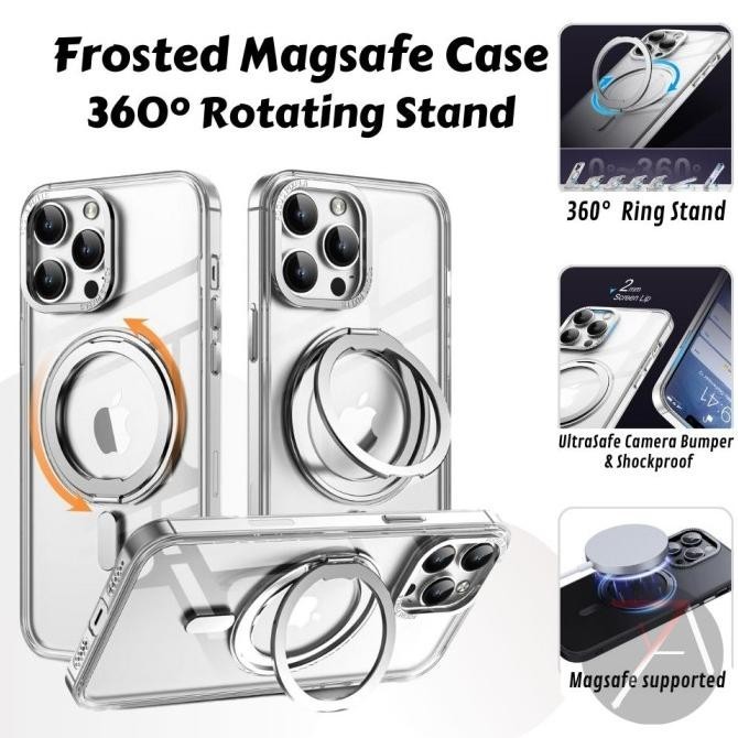Iphone 12 Pro Max Magsafe Frosted Case 360 Kick Stand Ring Stand Cover