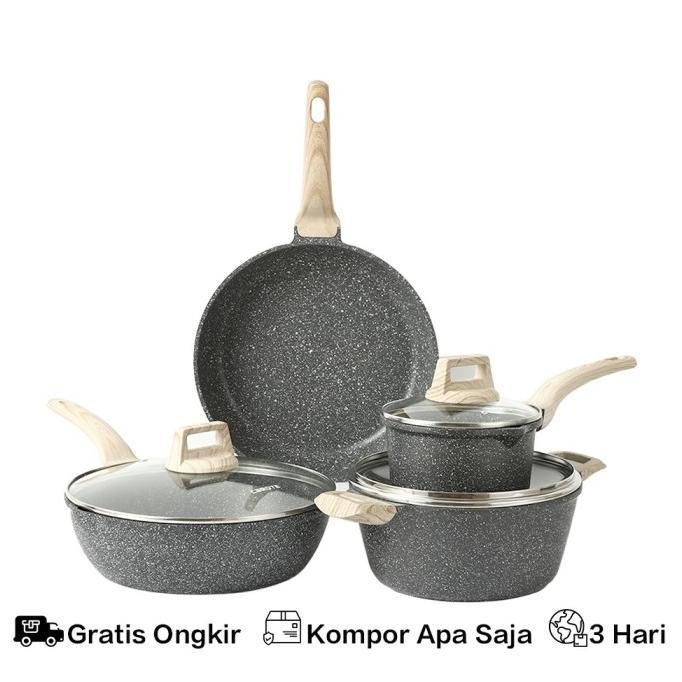 Greblon Germany Panci Wajan Granite Diecast Wok Pan