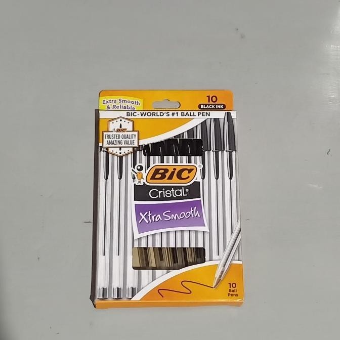 

Pulpen BIC Cristal Xtra Smooth 1.0 mm Black Hitam (Box of 10 Pens)