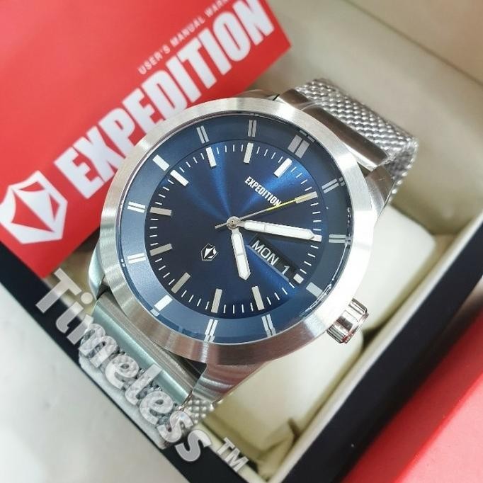 [New] Jam Tangan Pria Expedition E 6773 M Silver Steel