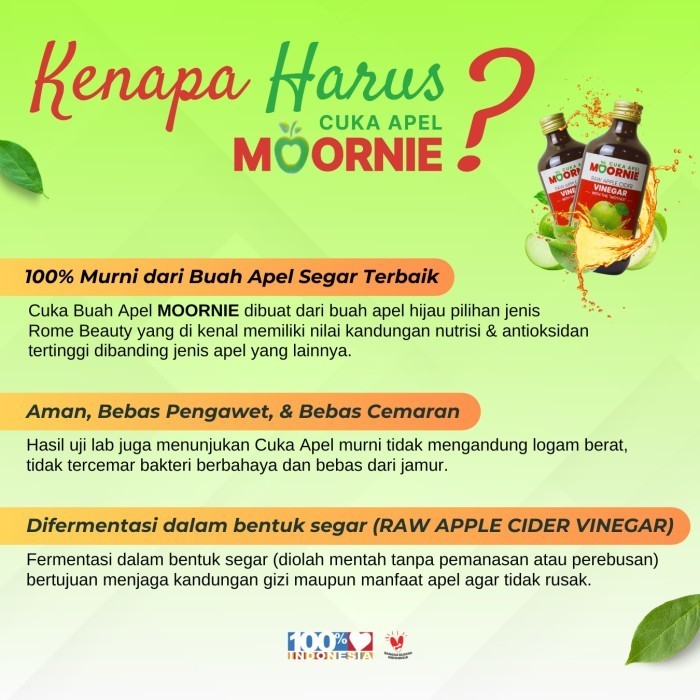

Cuka apel moornie apple cider organik vinegar 330ml asli original K02