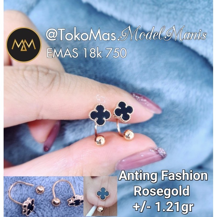 Anting fashion italy Van Cleef Pakai Mur Anting Perut emas 750 kadar 1