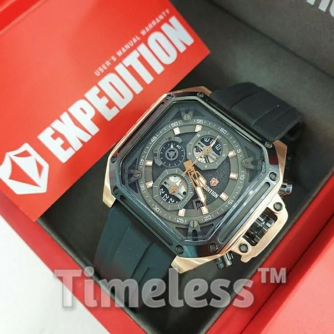 [Baru] Jam Tangan Pria Expedition E 6812 M Black Rosegold