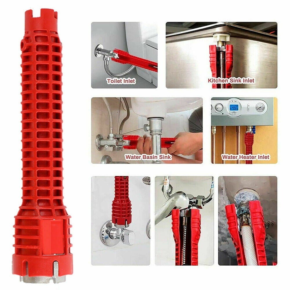 Baru 8 In 1 Flume Kunci Anti-Slip Dapur Wastafel Perbaikan Wrench Kamar Mandi Faucet Perakitan Insta