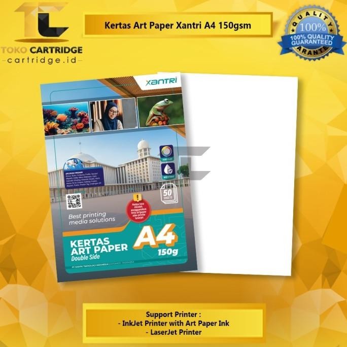 

Kertas Art Paper A4 150 gsm 50 Lbr Carton Artpaper Karton putih glossy