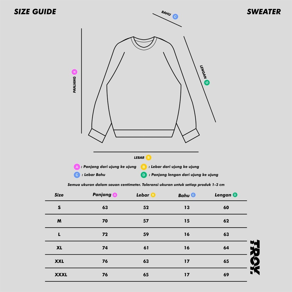 Troy Company Crewneck Sweater Sweatshirt Mustard Peace - Crewneck Pria Wanita SW 2279