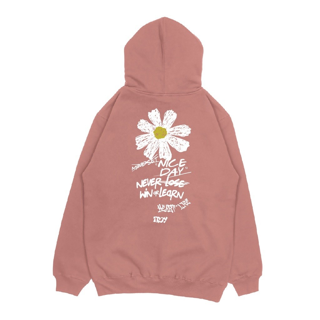 Troy Company Pullover Hoodie Pink Salmon Nice Day - Hoodie Pria Wanita Pink Salmon KH 2288