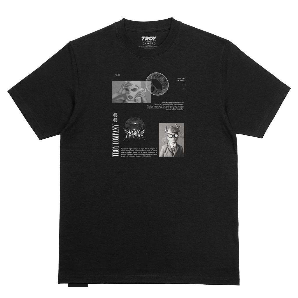 Troy Company Tshirt Black Theology - Kaos Pria Lengan Pendek Hitam MT 2189