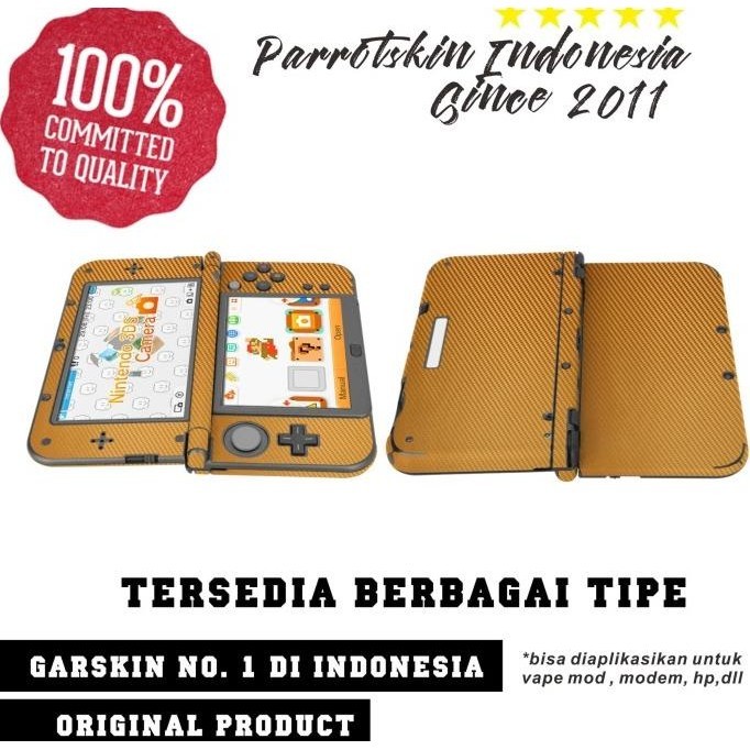 Garskin Premium Nintendo 3ds New old reguler & XL GOLD CARBON