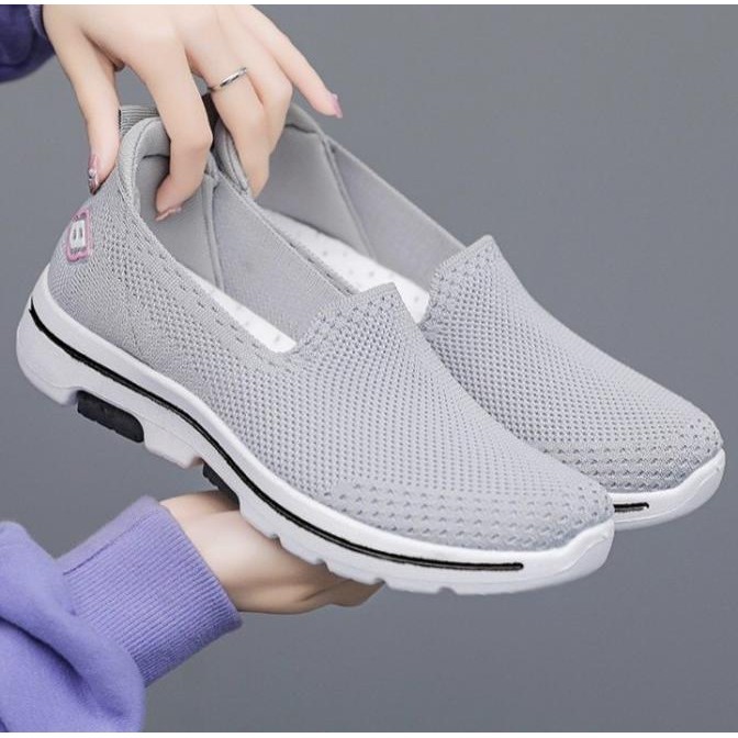 Grizle Sepatu Skechers Wanita Tanpa Tali Slip On Wanita Korea Import