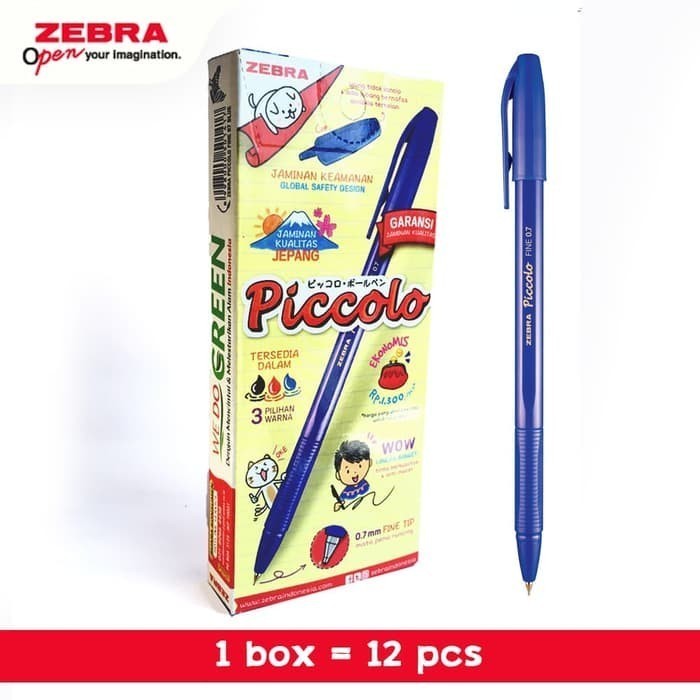 

NEW!! ZEBRA PULPEN PICCOLO - 0,7 HITAM ISI 12 PCS