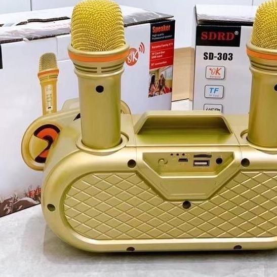 Speaker Karaoke Bluetooth Sdrd 303 Microphone Wireless 2Mic Imanstoress