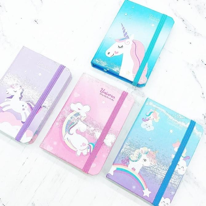 

Buku notes mini unicorn karet