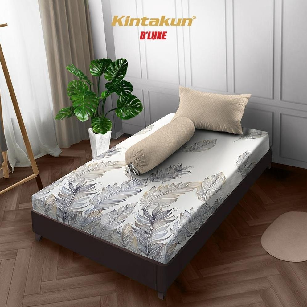 [DISKON] Kintakun Sprei Fitted 90/100/120 Lamina Aesthetic Dluxe Microtex Coklat