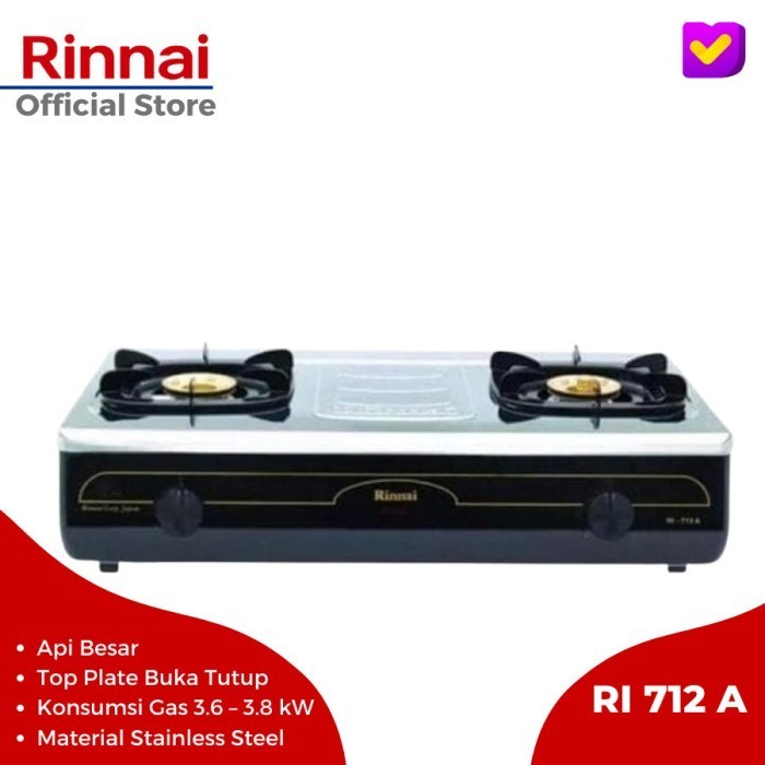Rinnai Kompor Gas 2 Tungku Grande Series Ri 712A 712Bgx 712T