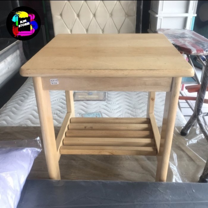 Meja Kecil Sudut Minimalis Kayu Ramin Viko