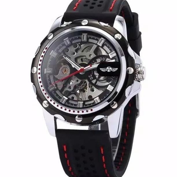 Jam Tangan Pria Mekanik Automatic Winner Sporty Rangka Skeleton Mewah