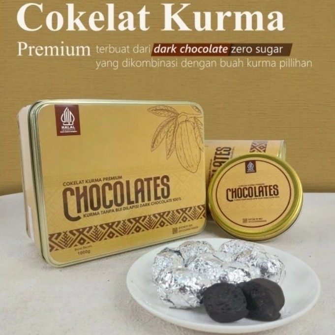

Ready CHOCOLATES KURMA COKLAT 100% DARK CHOCO ZERO SUGAR PREMIUM HAMPERS
