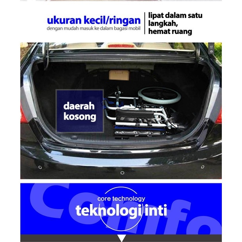 Kursi Roda Lipat / Kursi Roda Kecil Rumah Tangga/ Tidak Memakan Tempat