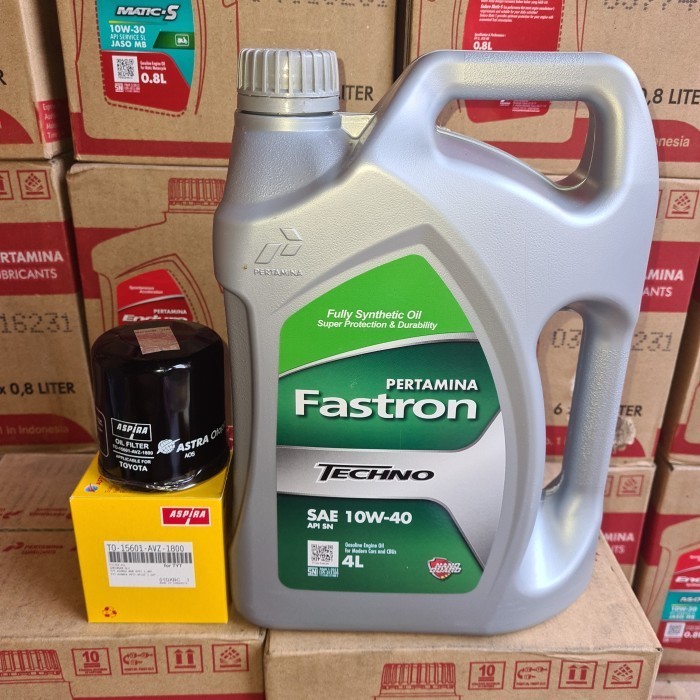 PAKET GANTI OLI MESIN FASTRON TECHNO 10W40 4L DAN FILTER AVANZA,RUSH