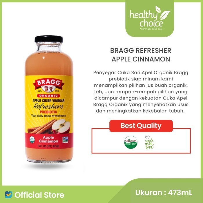 

Sale Bragg Organic Apple Cider Vinegar Refreshers Apple Cinnamon 473Ml