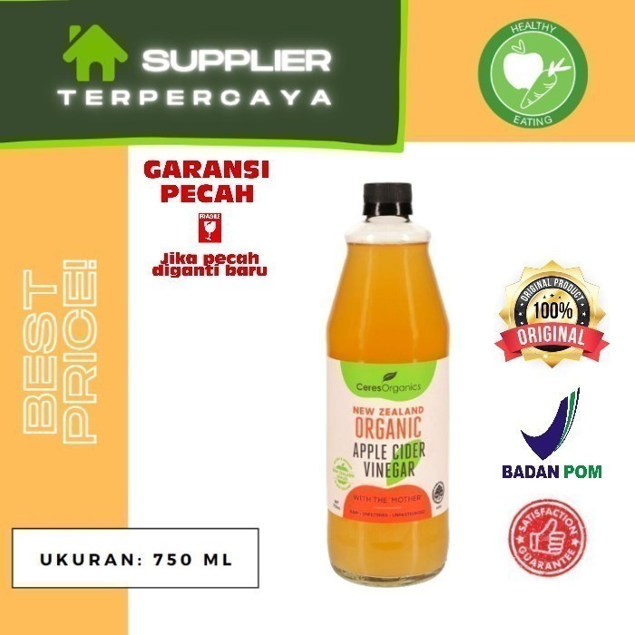 

Sale Ceres Organics Raw Apple Cider Vinegar - 750Ml Acv Cuka Apel Organik