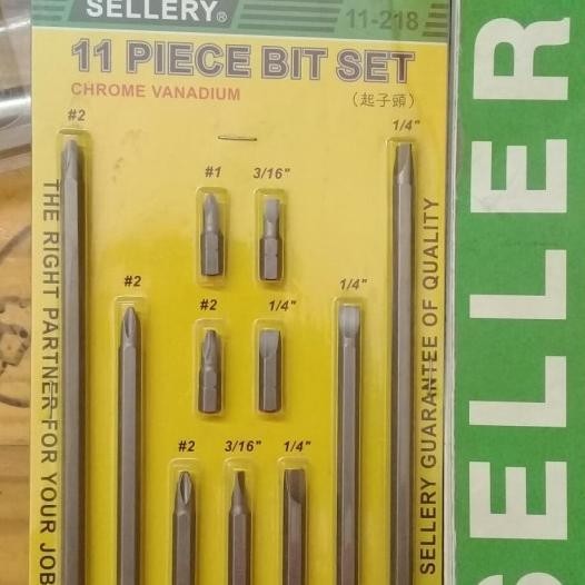Mata Obeng Set 11Pcs Panjang Sellery Bit Set Obeng Magnetic Mata Bor