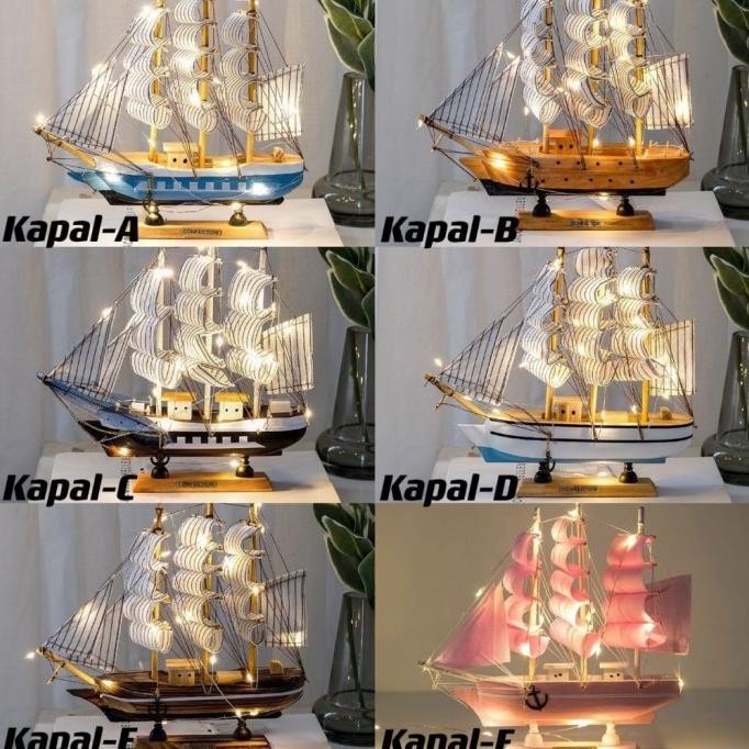 

Dekorasi Miniatur Kapal Layar Dewaruci / Pajangan Kerajinan Hiasan Kayu Kapal Laut GS005 BS12