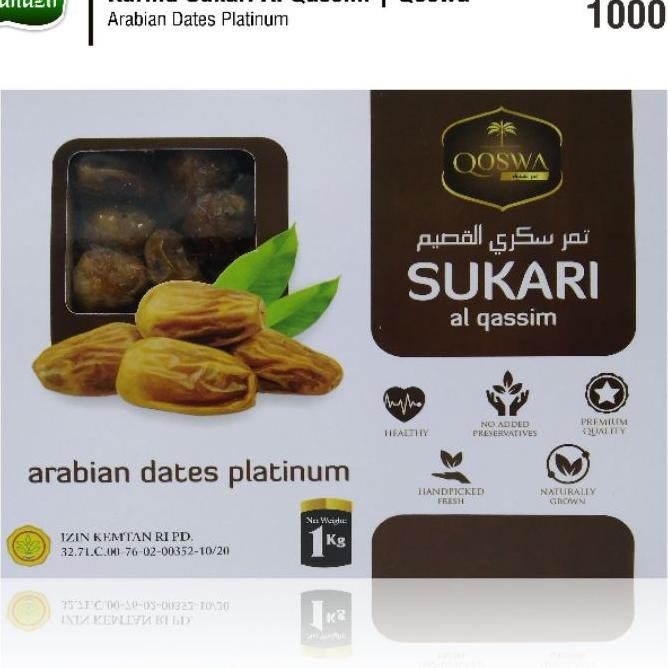 

Kurma Sukari Al Qassim Qoswa 1 Kg | Arabian Dates Platinum | Kurma Arab Platinum | Kurma Para Raja