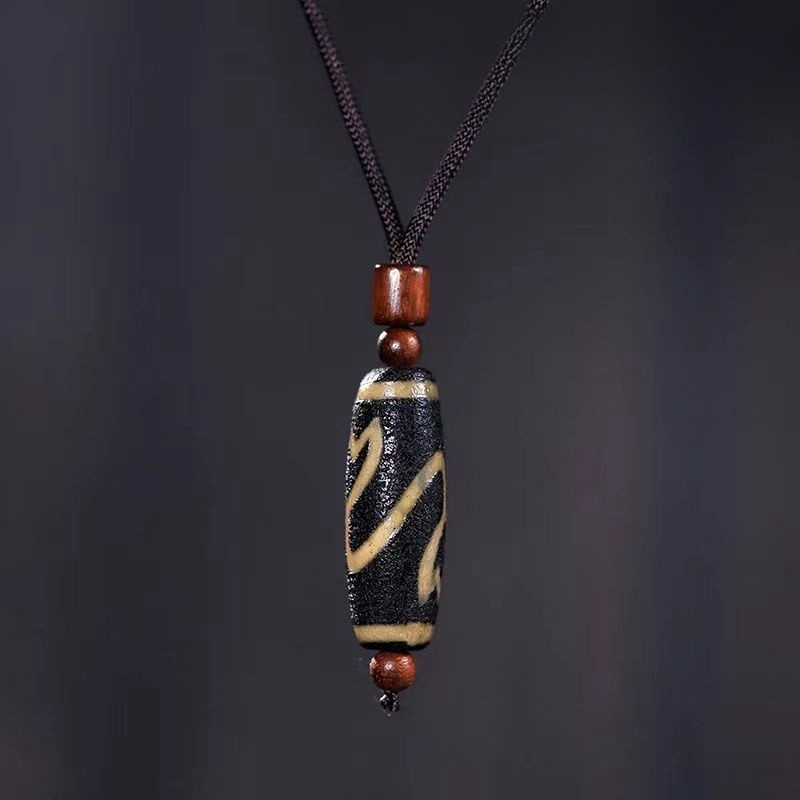 Tibetan Authentic Tibet Beads Lotus Dzi Pendant Coated Pulp Oil Moisturizing Sky BeadsDelivery Certi