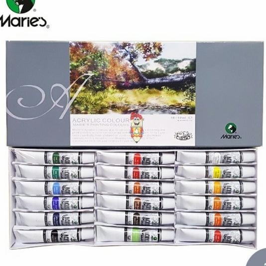 

Maries Cat Acrylic / Cat Akrilik Colour Set Type 818 12Ml 18 Warna