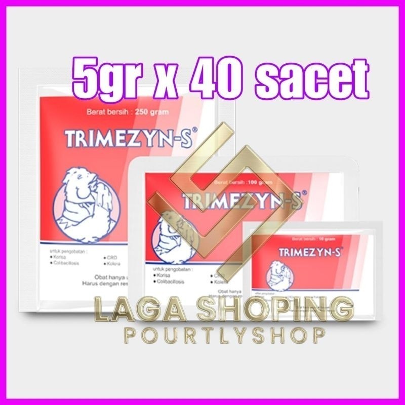 1 DUS TRIMEZYN-S 5 GR obat ayam burung merpati TRIMESIN SERBUK korisa crd kotoran hijau putih encer 