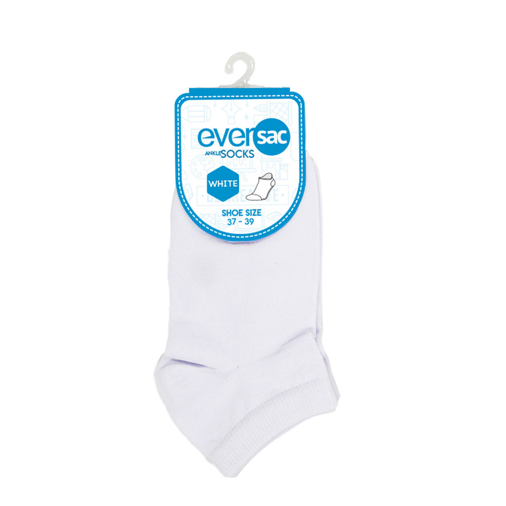 

Gramedia - Eversac School Socks Ankle 37-39 White