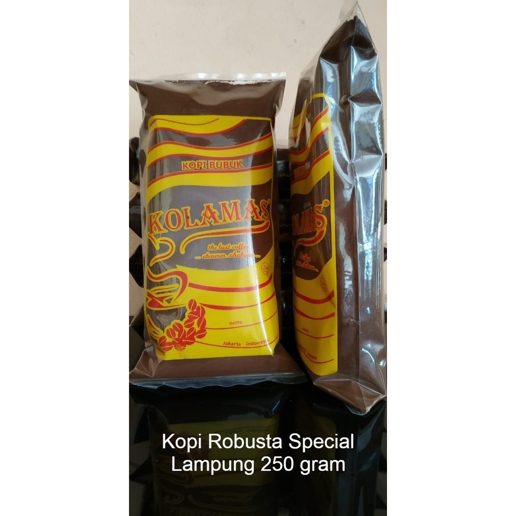 

Kolamas Kopi Robusta Special Lampung Netto 250 Gram