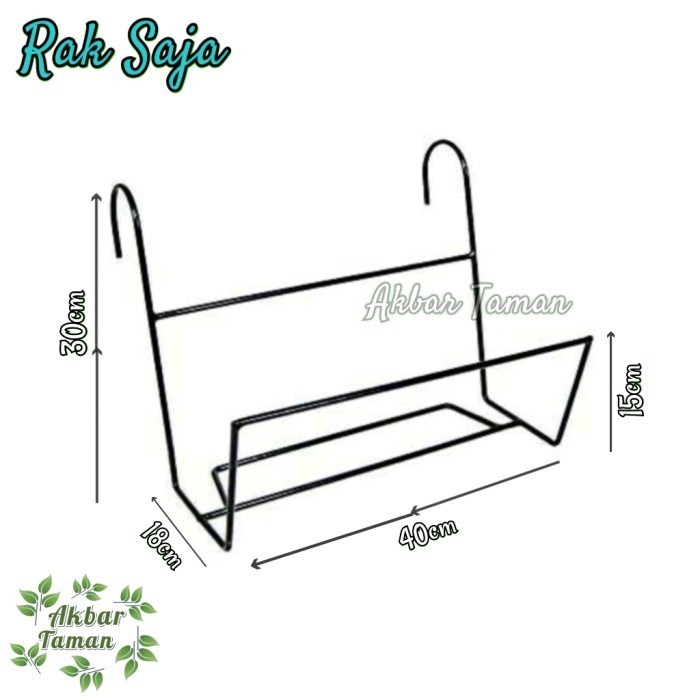 SPECIAL Satu Set Pot Gantungan Pot Bunga Besi Pagar Balkon Free Pot