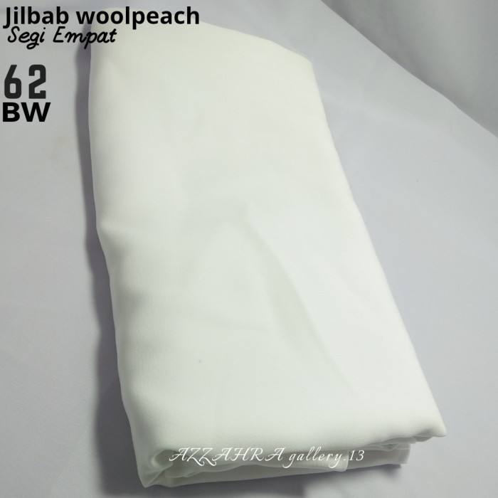 SALE JILBAB HIJAB KERUDUNG SEGI EMPAT WOOLPEACH NO.62 PUTIH TULANG