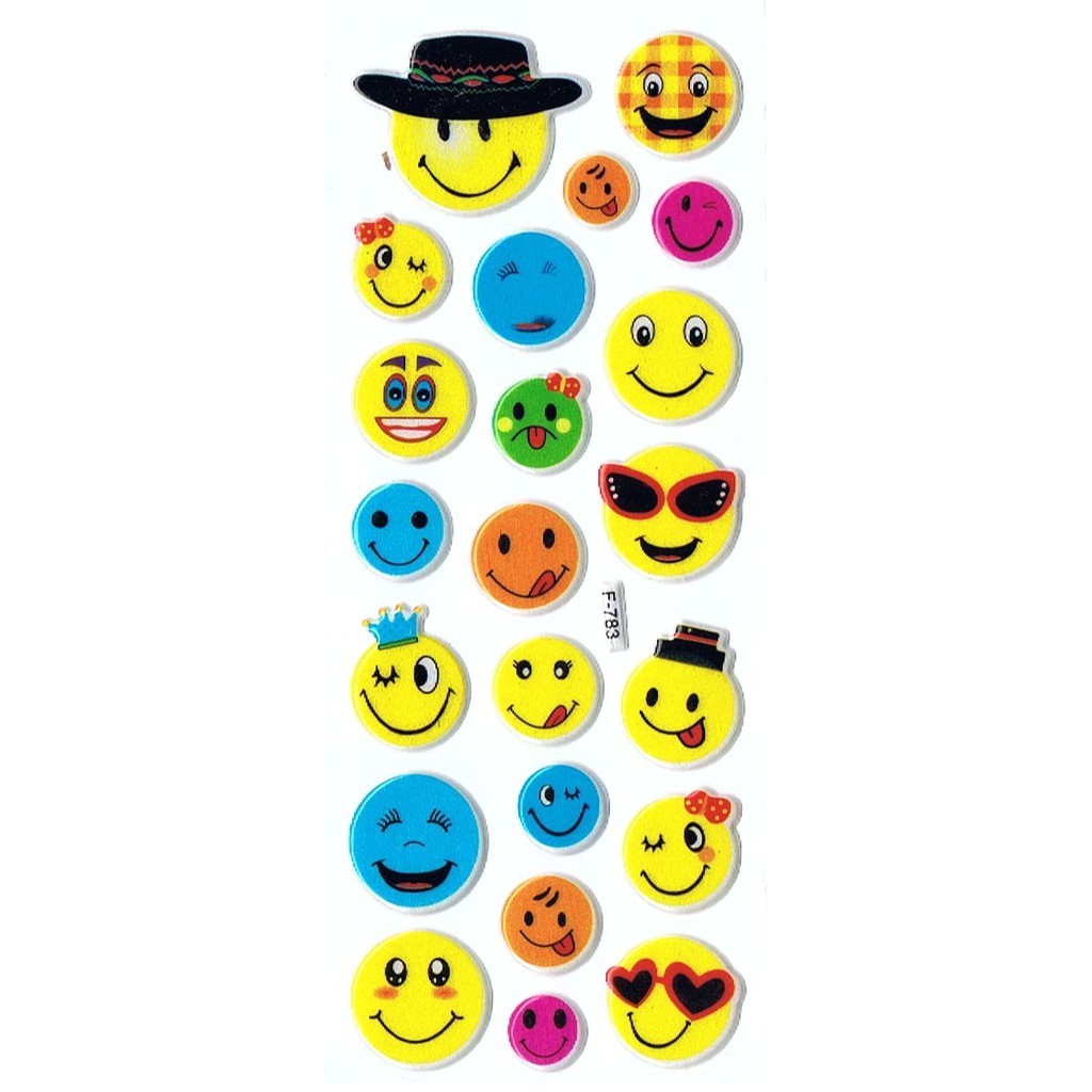 

SK506 Stiker Sticker Timbul Set Strip Aneka Gambar Kartun Smile Smiley
