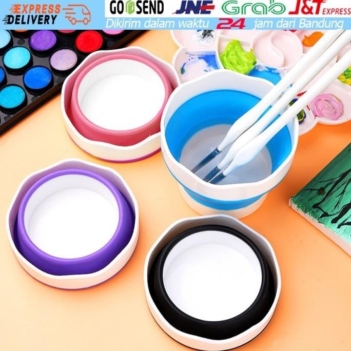 

Premium Wadah Lipat Pembersih Kuas Lukis Silicone Paint Brush Cleaner Washer High Quality