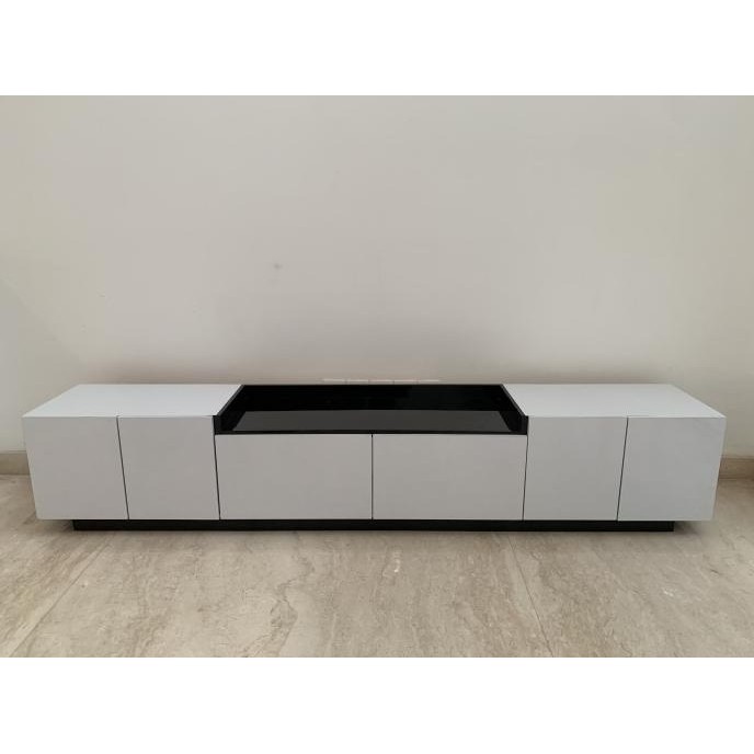 Meja Tv Murah Minimalis Putih Black And White 180 Cm Futuristic  Ready