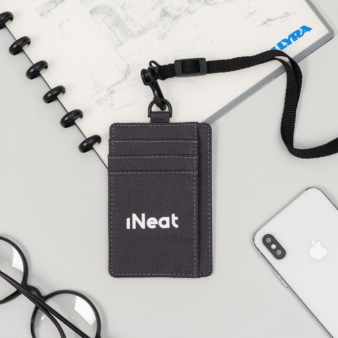 

iNeat Card holder Lanyard ID Card Nametag Wallet Grey