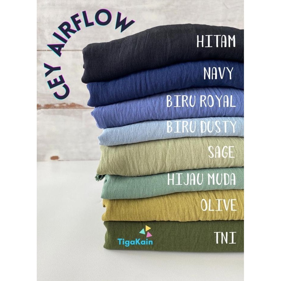 1 Meter Kain CEY Airflow Crinkle Bahan CEY Crinkle Stretch Premium