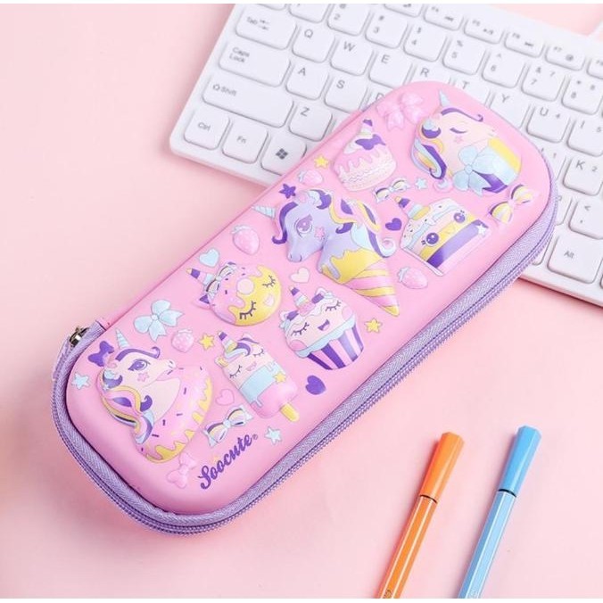 

Tempat pensil kotak pensil 3D Unicorn Hardtop Pencil Case