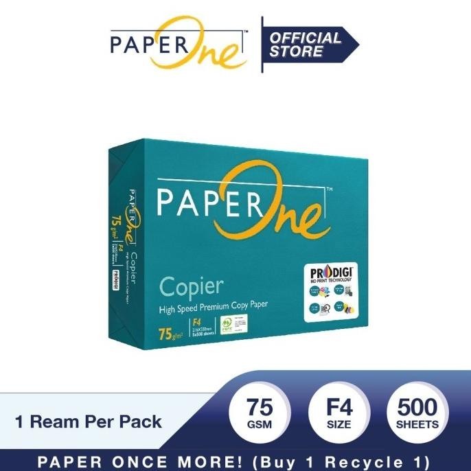 

PaperOne Kertas F4 75gr Copier 1 Rim (500 lembar) Kertas HVS