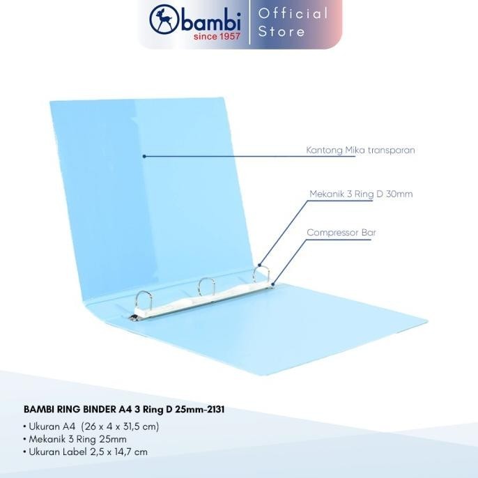 

Bambi D-Type 3 Ring Binder A4 - 2131 kapsitas 25mm