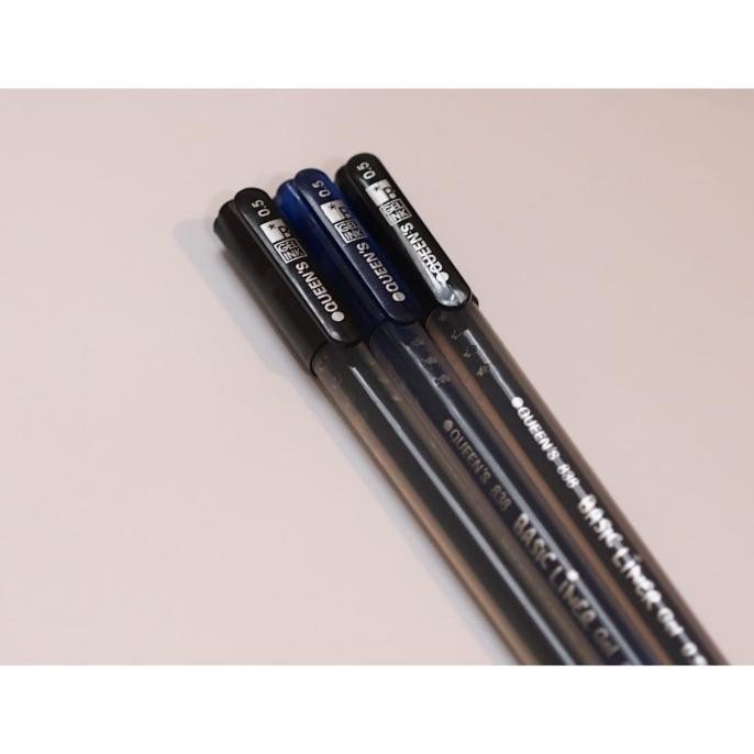 

Faster Ballpoint / pulpen gel queen's 838 0.5mm -12pcs -black and blue