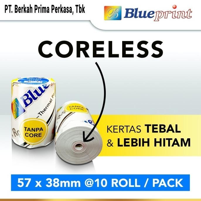 

Kertas Thermal / Kasir / Struk PPOB BLUEPRINT 57x38 1 Pack Isi 10 Roll