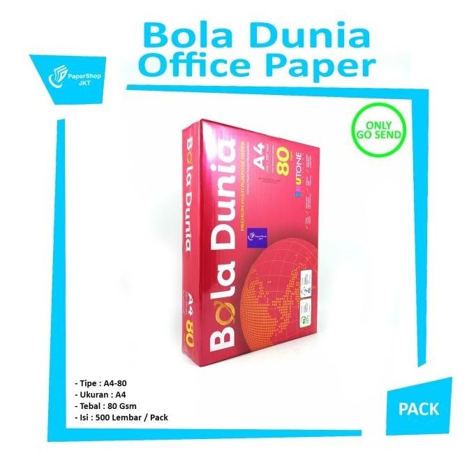

BOLA DUNIA Kertas Fotocopy A4 80 Gram Office Paper Print