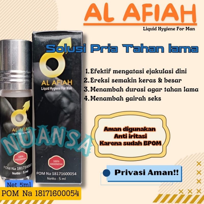 Al Afiah Obat Kuat Oles Pria Tahan Lama Herbal Pembesar dan Panjang Kelamin Laki Laki Super Ampuh He