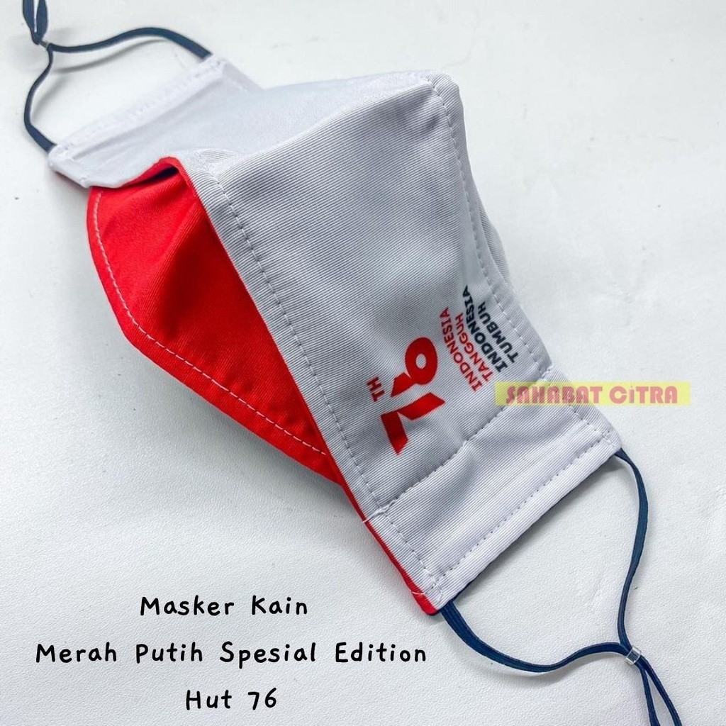 MASKER KAIN DUCKBILL MERAH PUTIH 3 PLY 口罩